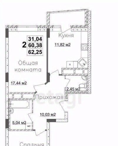 квартира г Калуга р-н Октябрьский ул Московская 311к/6 фото 2