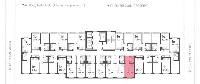 квартира г Санкт-Петербург метро Академическая ул Пахомовская 12к/2 ЖК «Ручьи» округ Полюстрово фото 2