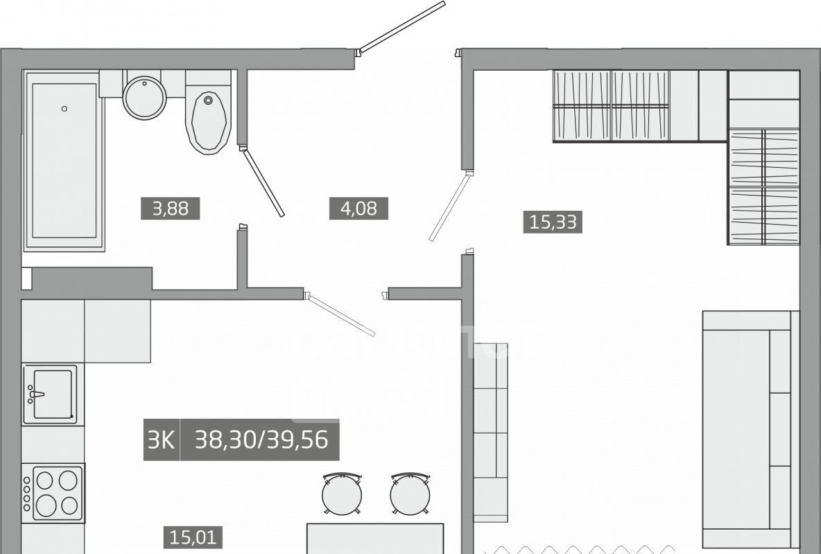 квартира г Артем ул Острякова 37б ЖК «НебоПарк» фото 2