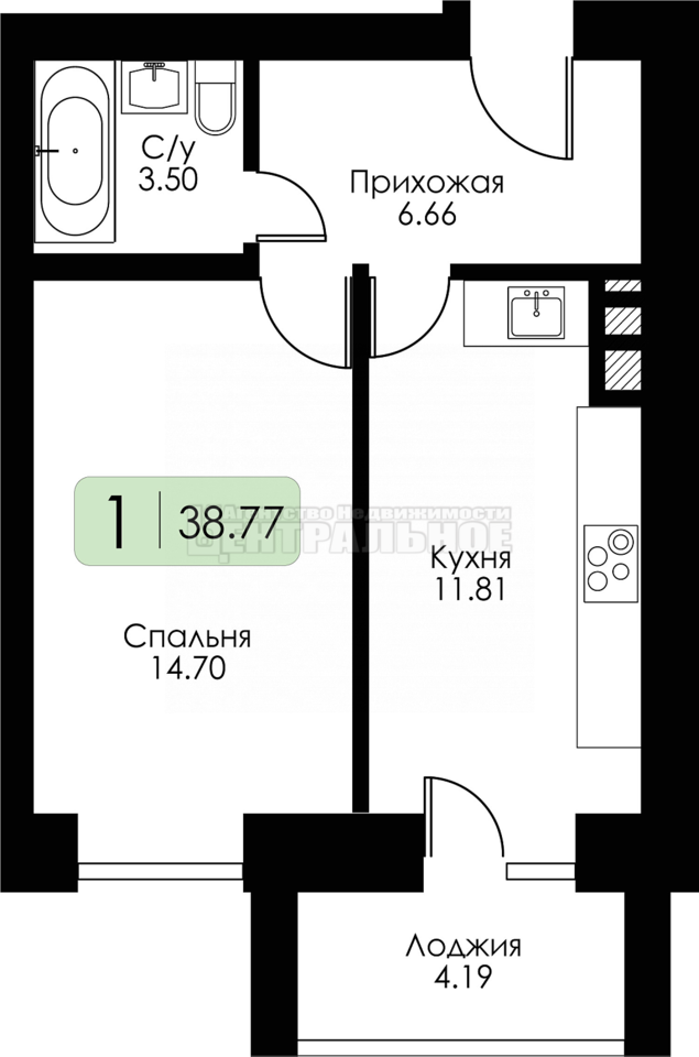 квартира г Смоленск р-н Ленинский проезд Ипподромный 26 ЖК «Загорье» фото 9