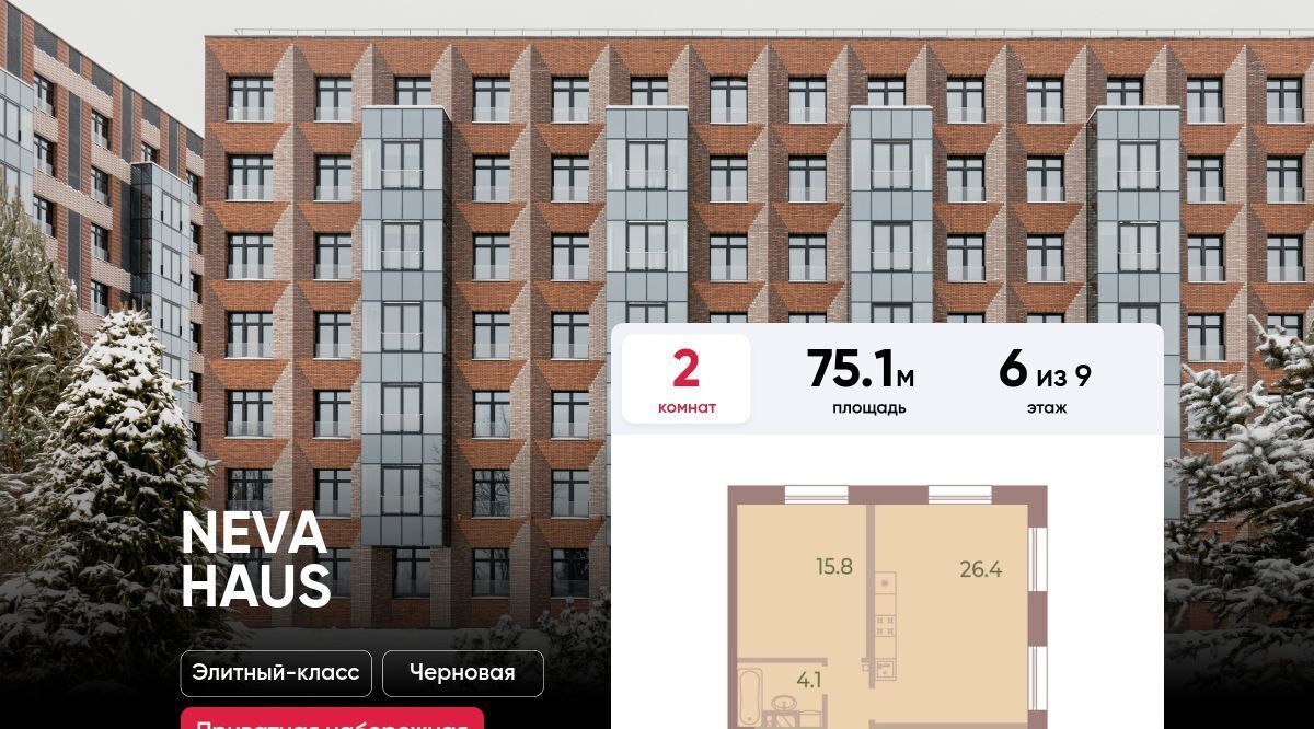 квартира г Санкт-Петербург метро Крестовский Остров пр-кт Петровский 9к/2 округ Петровский фото 1