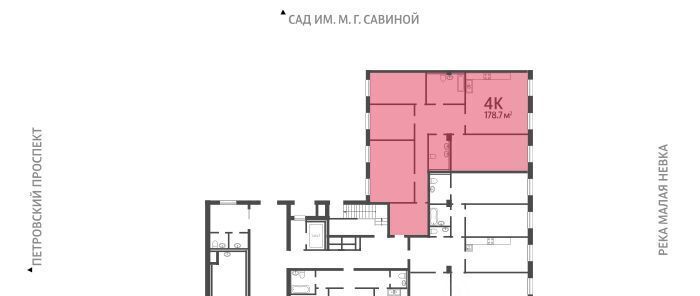 квартира г Санкт-Петербург метро Крестовский Остров пр-кт Петровский 11к/3 округ Петровский фото 2