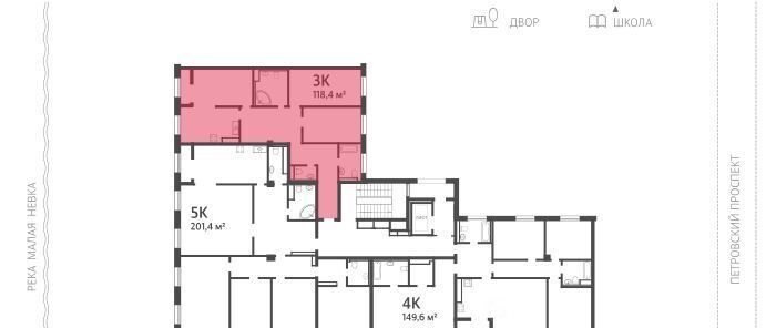 квартира г Санкт-Петербург метро Крестовский Остров пр-кт Петровский 11к/2 округ Петровский фото 2