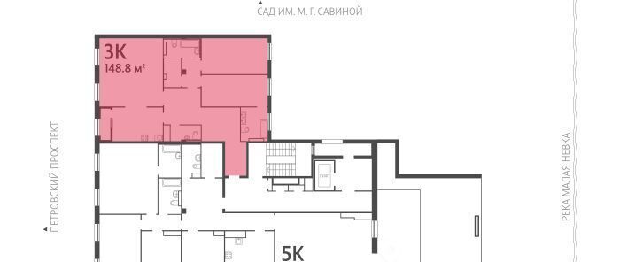 квартира г Санкт-Петербург метро Крестовский Остров пр-кт Петровский 11к/3 округ Петровский фото 2