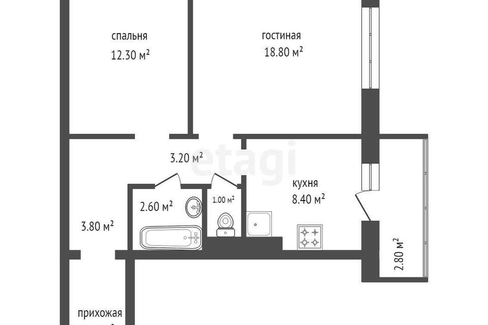 квартира г Красноярск р-н Октябрьский Красноярск городской округ, улица Академика Курчатова, 17 ст 5 фото 7