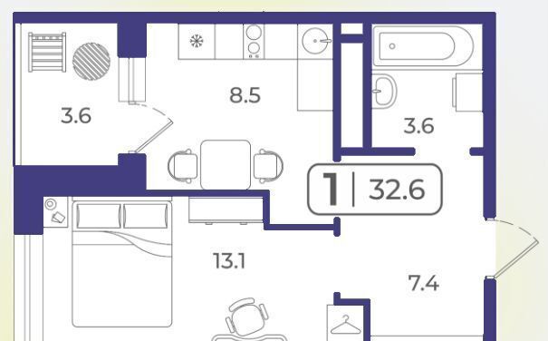 квартира г Тюмень р-н Ленинский ул Дамбовская 29 корп. 3 фото 15