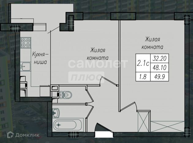 квартира г Курск р-н Сеймский ул Энгельса 158 Курск городской округ фото 6