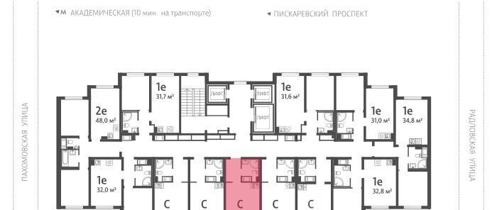 квартира г Санкт-Петербург метро Академическая ул Пахомовская 14к/2 округ Полюстрово фото 2