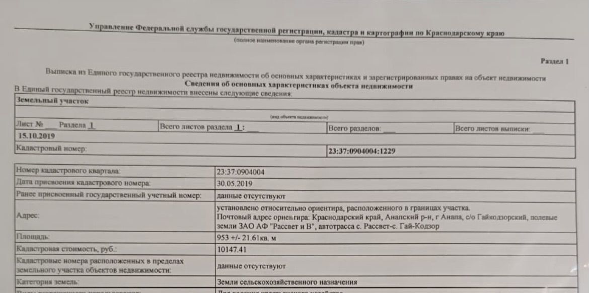 земля р-н Анапский х Рассвет ул Айвазовского муниципальное образование Анапа, Анапская фото 1