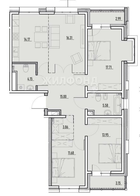 квартира г Иркутск ул Мира 32 ЖК Zenith Ленинский административный округ фото 1