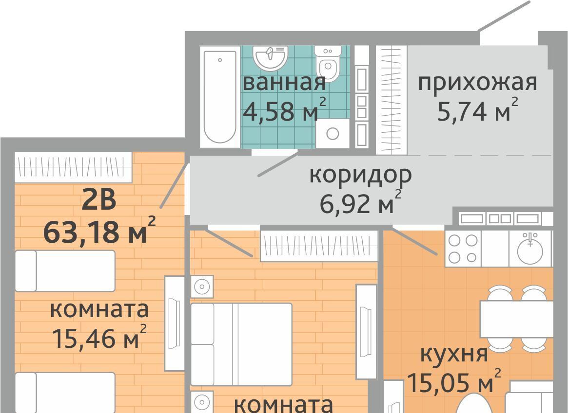 квартира г Екатеринбург р-н Верх-Исетский ВИЗ жилрайон, Семейный квартал Дружный жилой комплекс фото 1