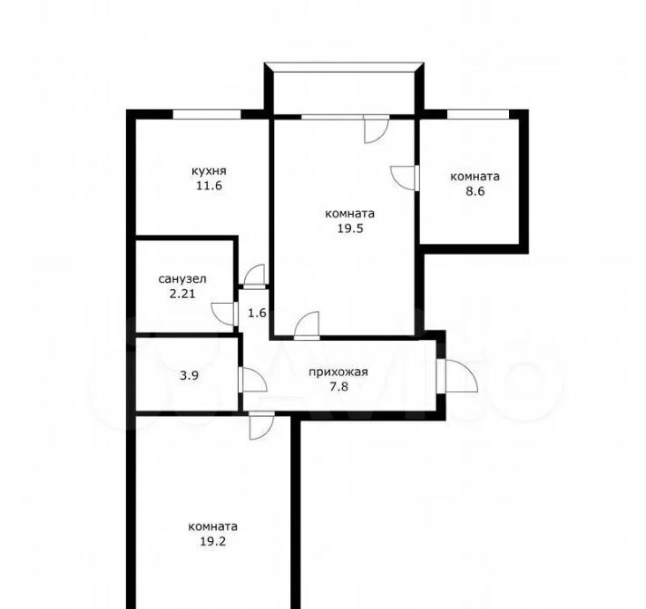 квартира г Краснодар р-н Прикубанский ул Черкасская 43 фото 6