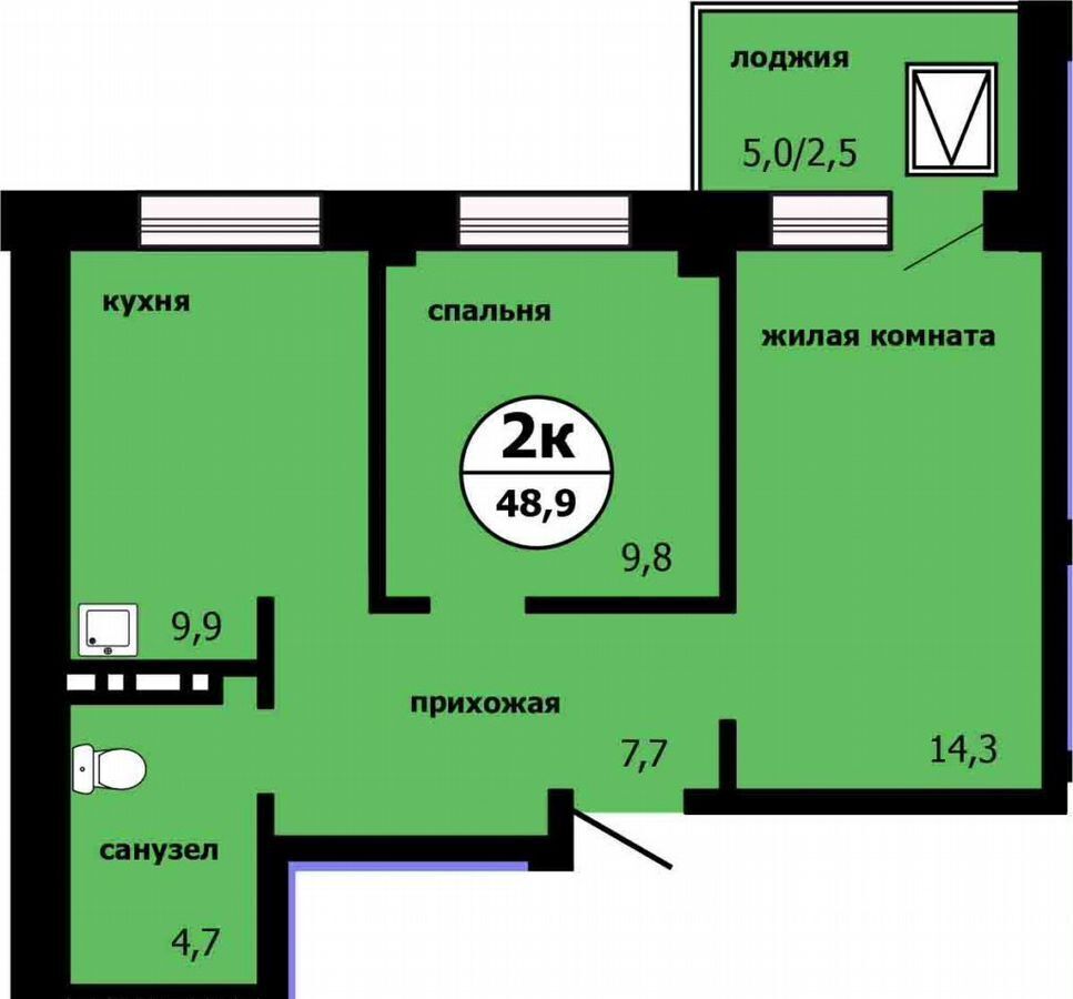 квартира г Красноярск р-н Свердловский ул Лесников 53 фото 2