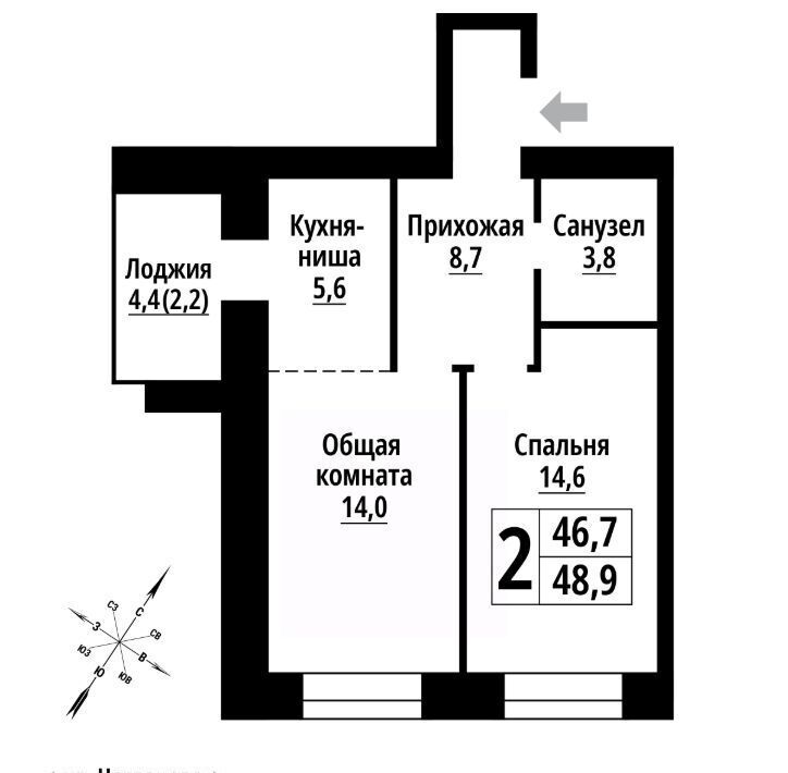 квартира г Барнаул р-н Октябрьский ул Чеглецова 25ак/3 фото 1