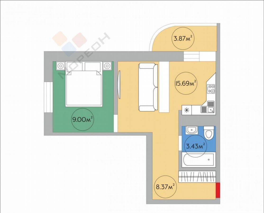 квартира г Краснодар р-н Прикубанский ул Круговая 4вк/2 фото 15