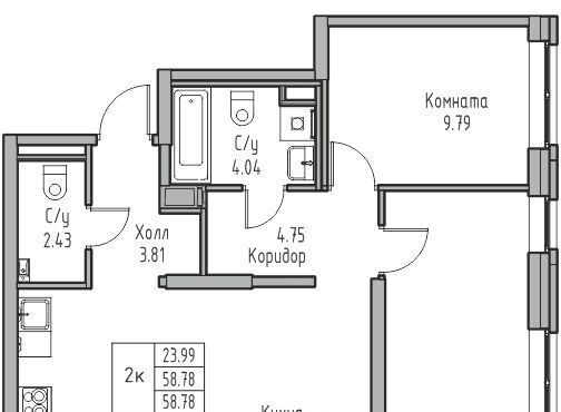 квартира г Санкт-Петербург ул Ивинская 1к/4 Беговая фото 1