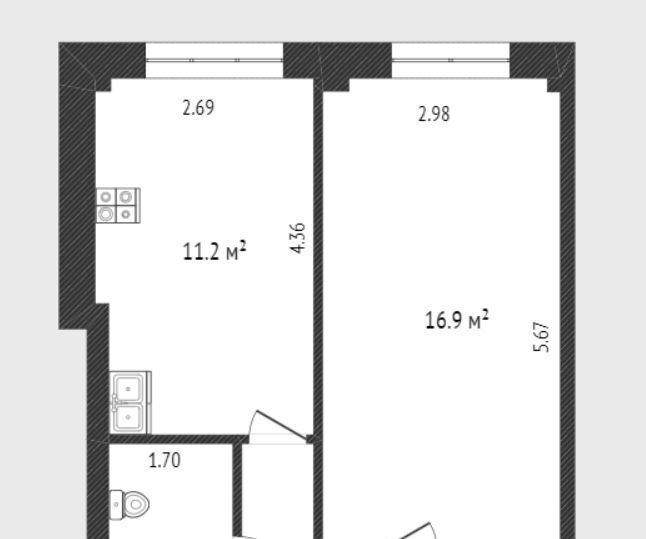 квартира г Тюмень р-н Центральный проезд Заречный 37к/1 фото 7