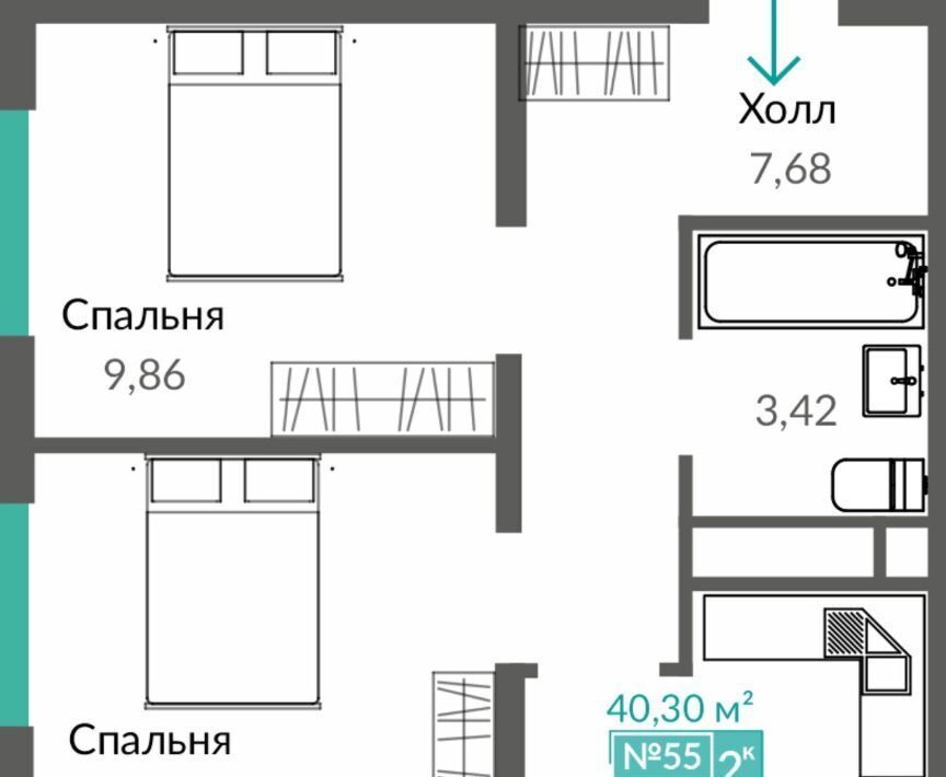 квартира г Симферополь р-н Киевский Крымская Роза ЖК "ШАЛФЕЙ" фото 1