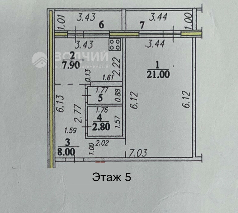 квартира г Чебоксары р-н Калининский ул Гагарина Ю. 53к/1 фото 28