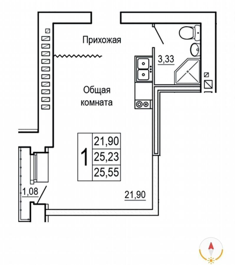 квартира г Ростов-на-Дону р-н Пролетарский ул Вересаева 103 корп. В фото 2