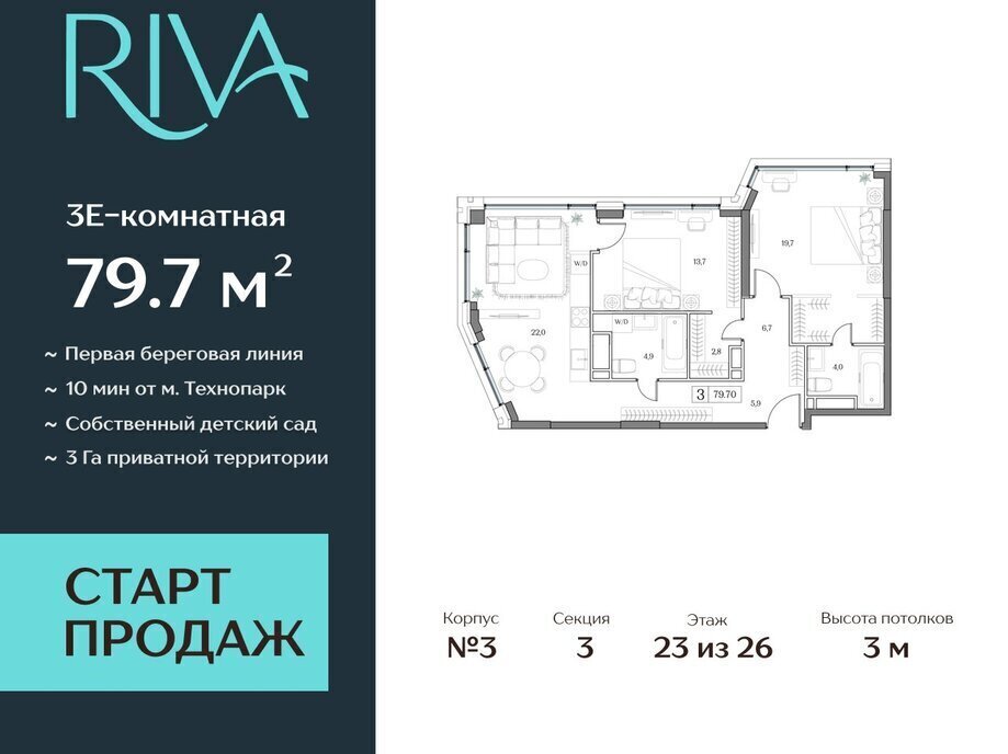 квартира г Москва метро Верхние Котлы жилой комплекс Дрим Рива фото 1