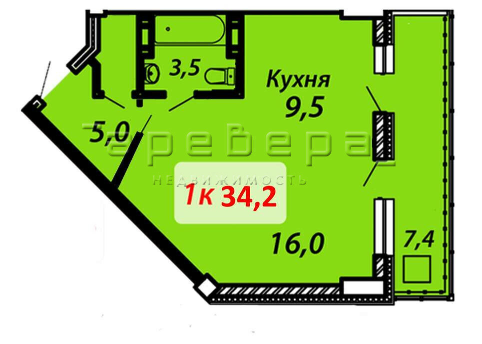 квартира г Красноярск р-н Советский Зеленая Роща ул Воронова 20 фото 12