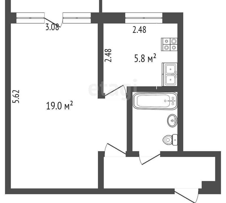 квартира г Челябинск р-н Металлургический ул Калмыкова 2 фото 15