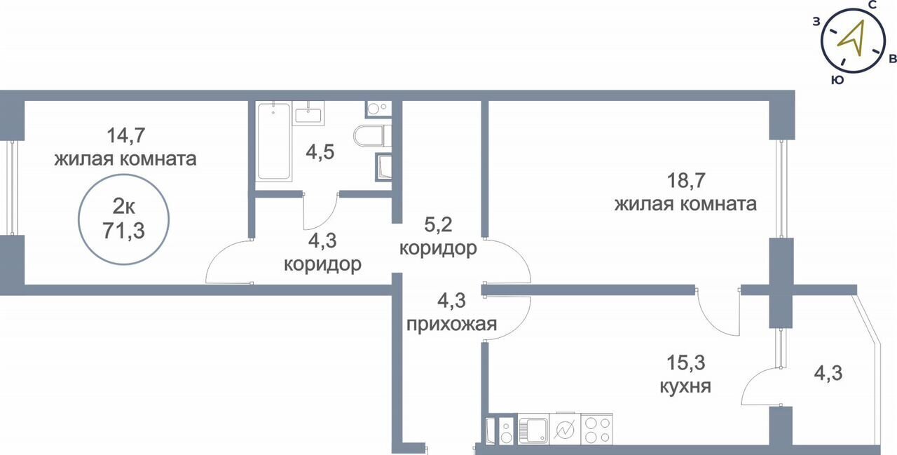 квартира г Нефтеюганск мкр 17-й 9 фото 1