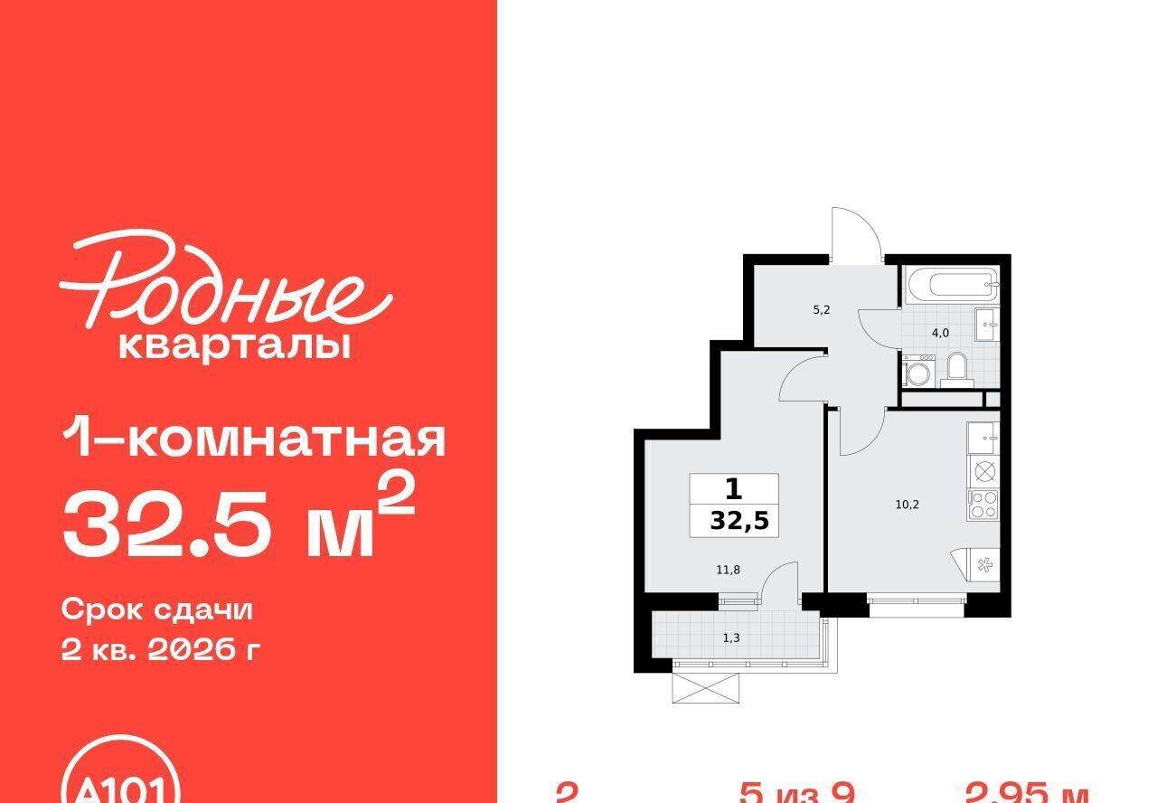 квартира г Щербинка ЖК «Родные кварталы» 2 Филатов Луг фото 1