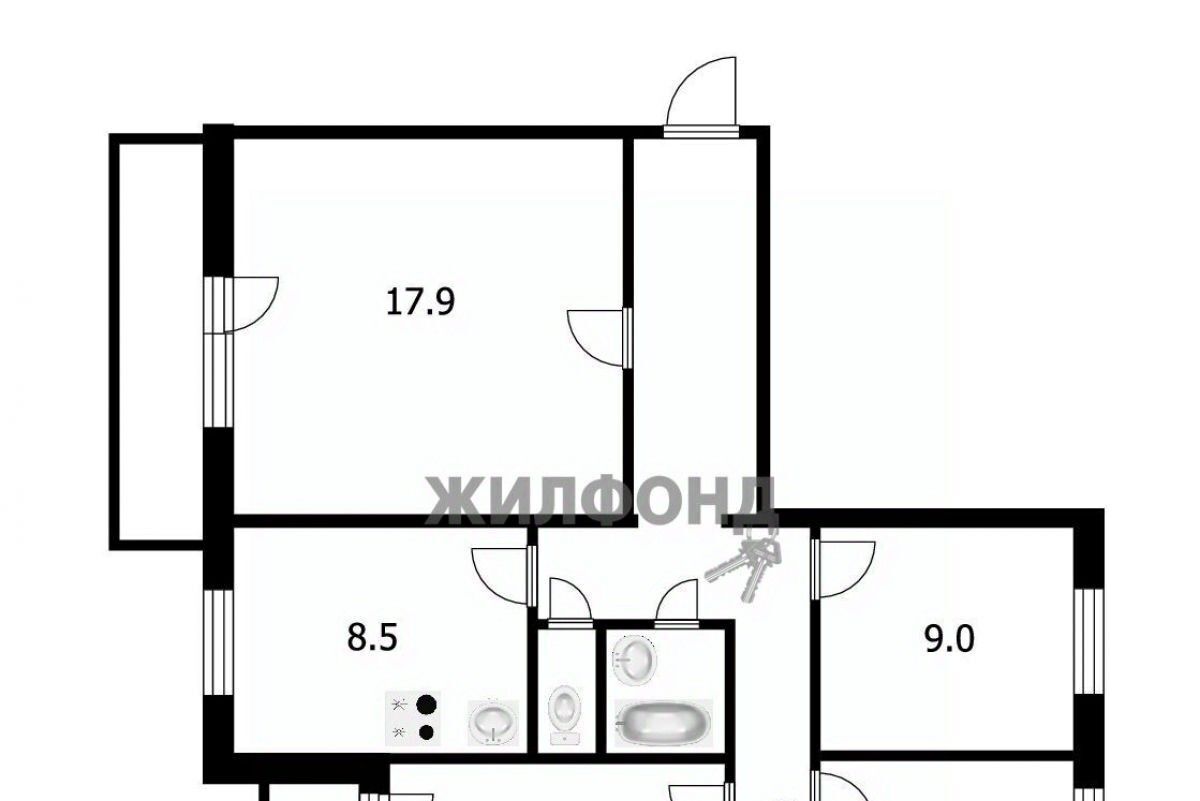 квартира г Новокузнецк р-н Заводской ул Климасенко 11/6 фото 2