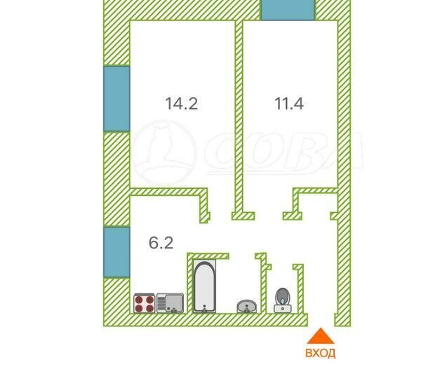 квартира р-н Тюменский п Московский ул Бурлаки 18 фото 2