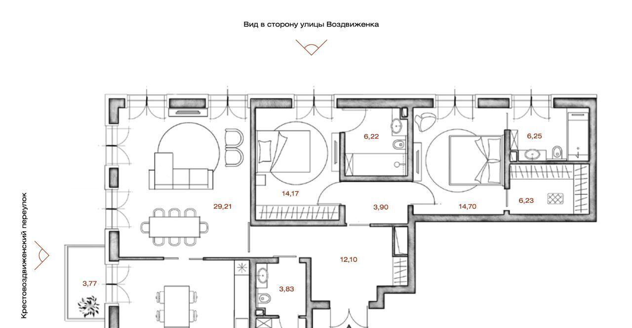 квартира г Москва метро Арбатская пер Крестовоздвиженский 4 муниципальный округ Арбат фото 1