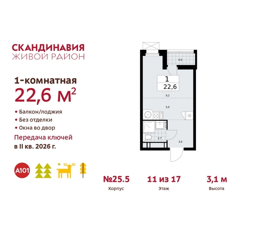 квартира п Сосенское жилой район «Скандинавия» дом 25/5 Сосенское, Бутово фото