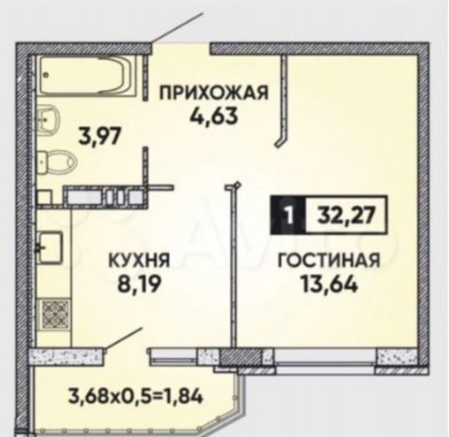 квартира г Краснодар р-н Прикубанский ул Тепличная 62/1к 3 фото 11