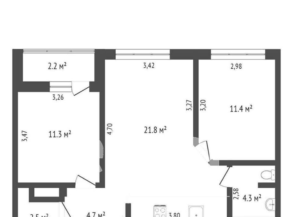 квартира г Тюмень р-н Центральный ул Газовиков 61 фото 2