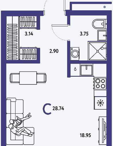 квартира г Тюмень р-н Калининский ул Андрея Кореневского 1 фото 7