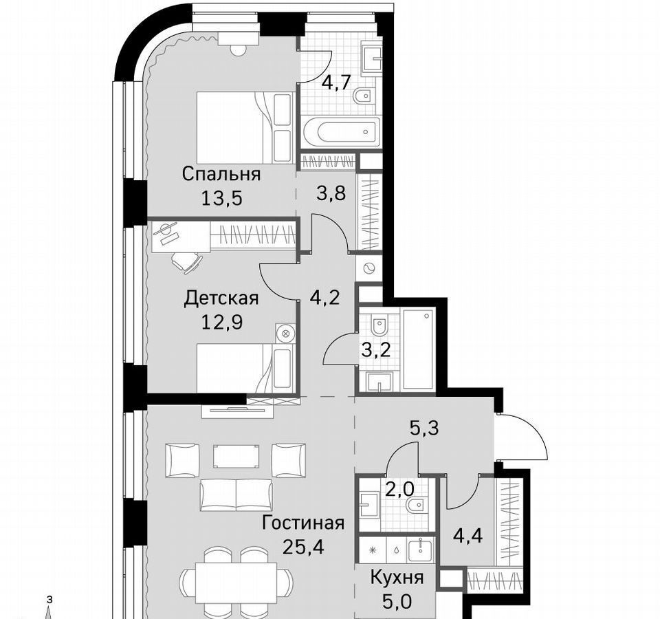 квартира г Москва метро Беговая 3-й Хорошёвский проезд, д. 3А фото 1