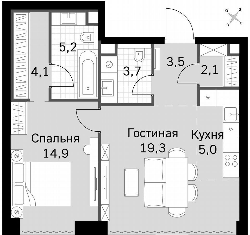 квартира г Москва метро Беговая ЖК AMBER CITY 3-й Хорошёвский проезд, д. 3А фото 1