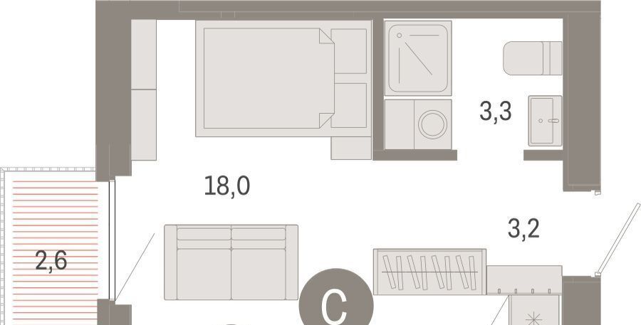 квартира г Тюмень р-н Центральный ул Мысовская 26к/2 фото 3