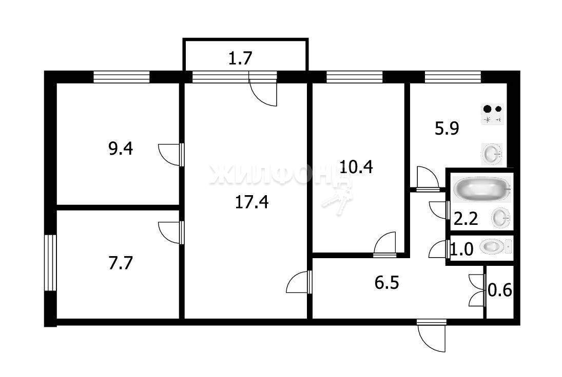 квартира г Искитим ул Нагорная 13 фото 19