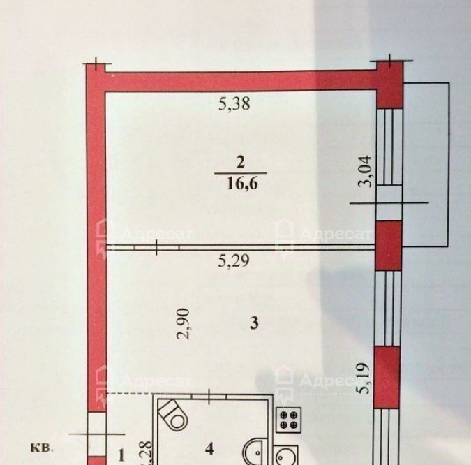 квартира г Волгоград р-н Центральный ул Двинская 2 фото 10