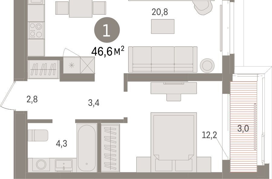 квартира г Тюмень жилой комплекс На Минской фото 2