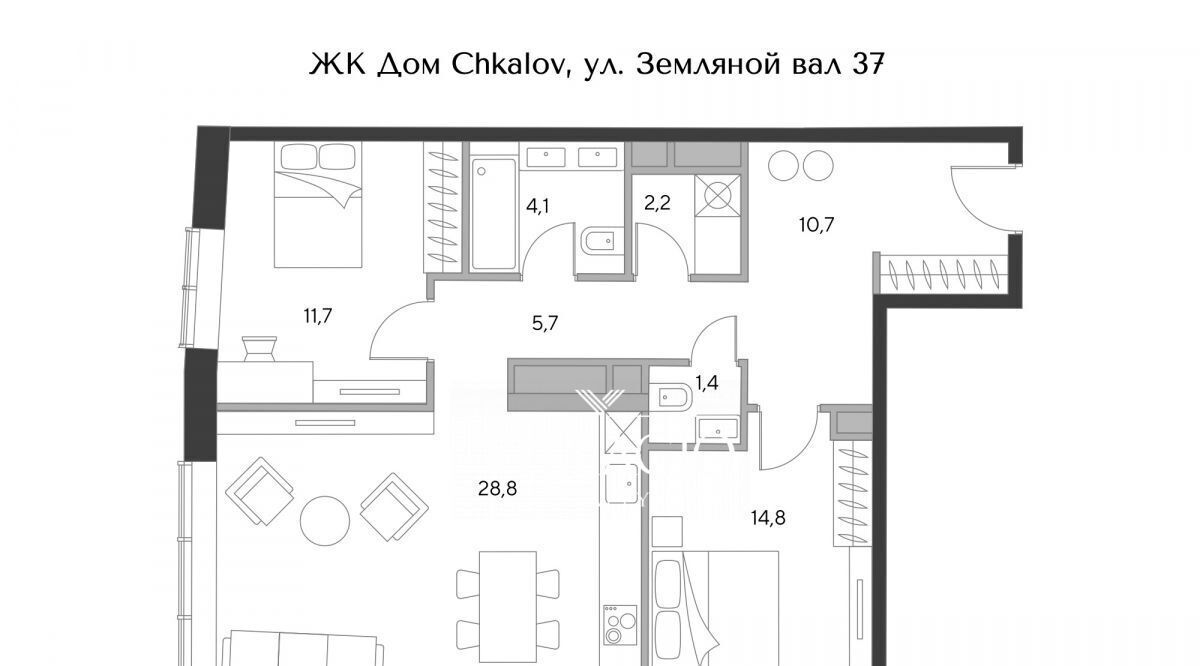 квартира г Москва метро Чкаловская пл Курского Вокзала 1 фото 1