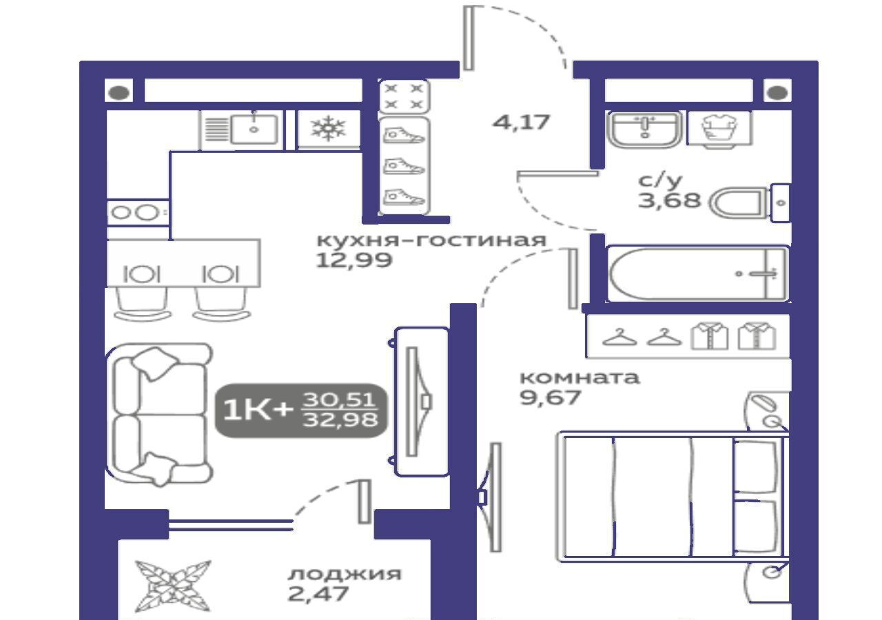 квартира г Тюмень р-н Калининский ул Вадима Бованенко 10 фото 2