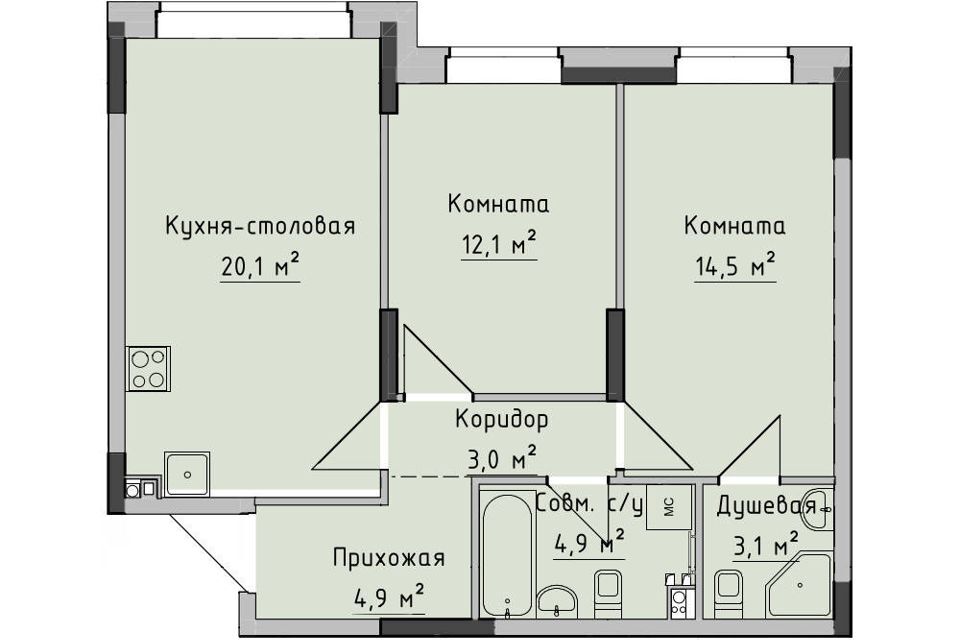 квартира г Ижевск р-н Октябрьский Север ул Холмогорова 89 Ижевск городской округ фото 1