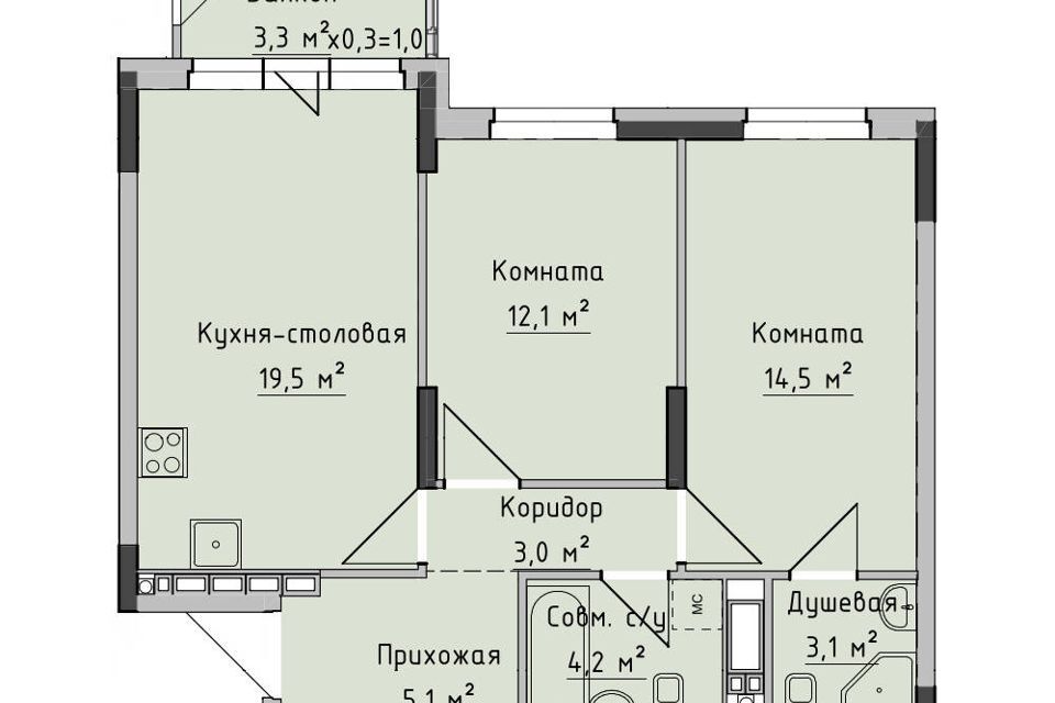 квартира г Ижевск ул Холмогорова 89 Ижевск городской округ фото 1