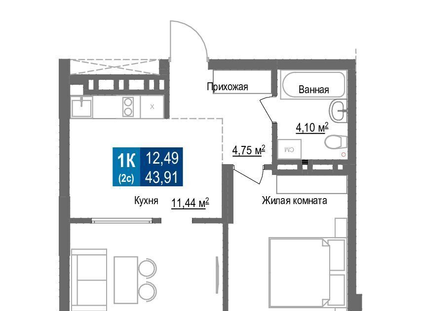 квартира г Новосибирск Заельцовская ул Светлановская 52/4 фото 1