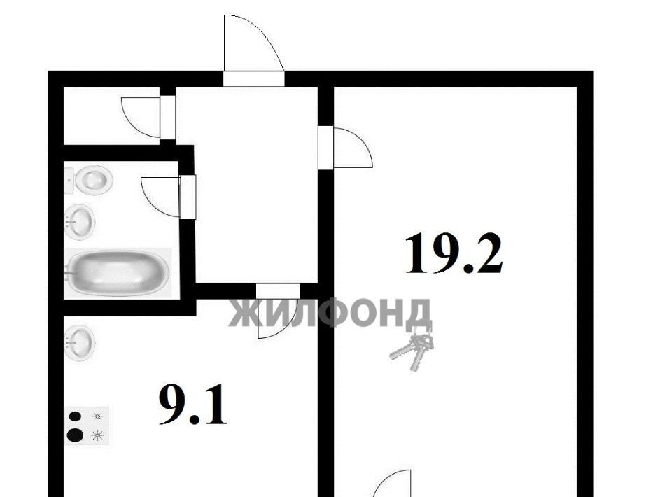 квартира г Новосибирск р-н Калининский Заельцовская ул Тюленина 1 Микрорайон №6 фото 18