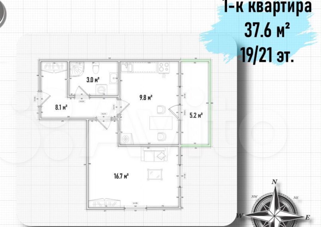 квартира г Кудрово Южное Кудрово ул Столичная 6к/3 Улица Дыбенко, Заневское городское поселение фото 24