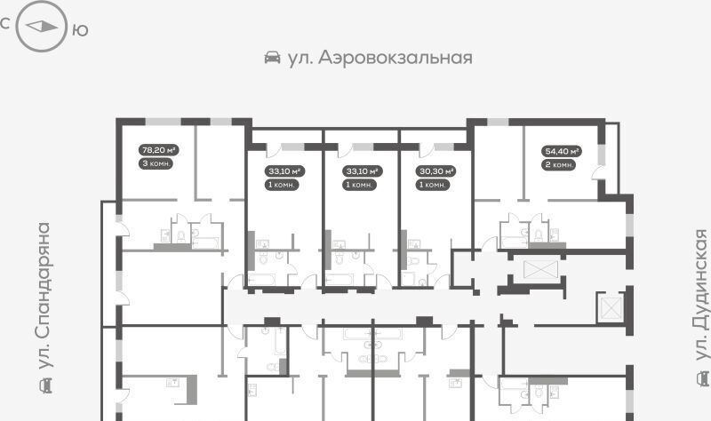 квартира г Красноярск р-н Советский ЖК «Белый квартал на Спандаряна» фото 2